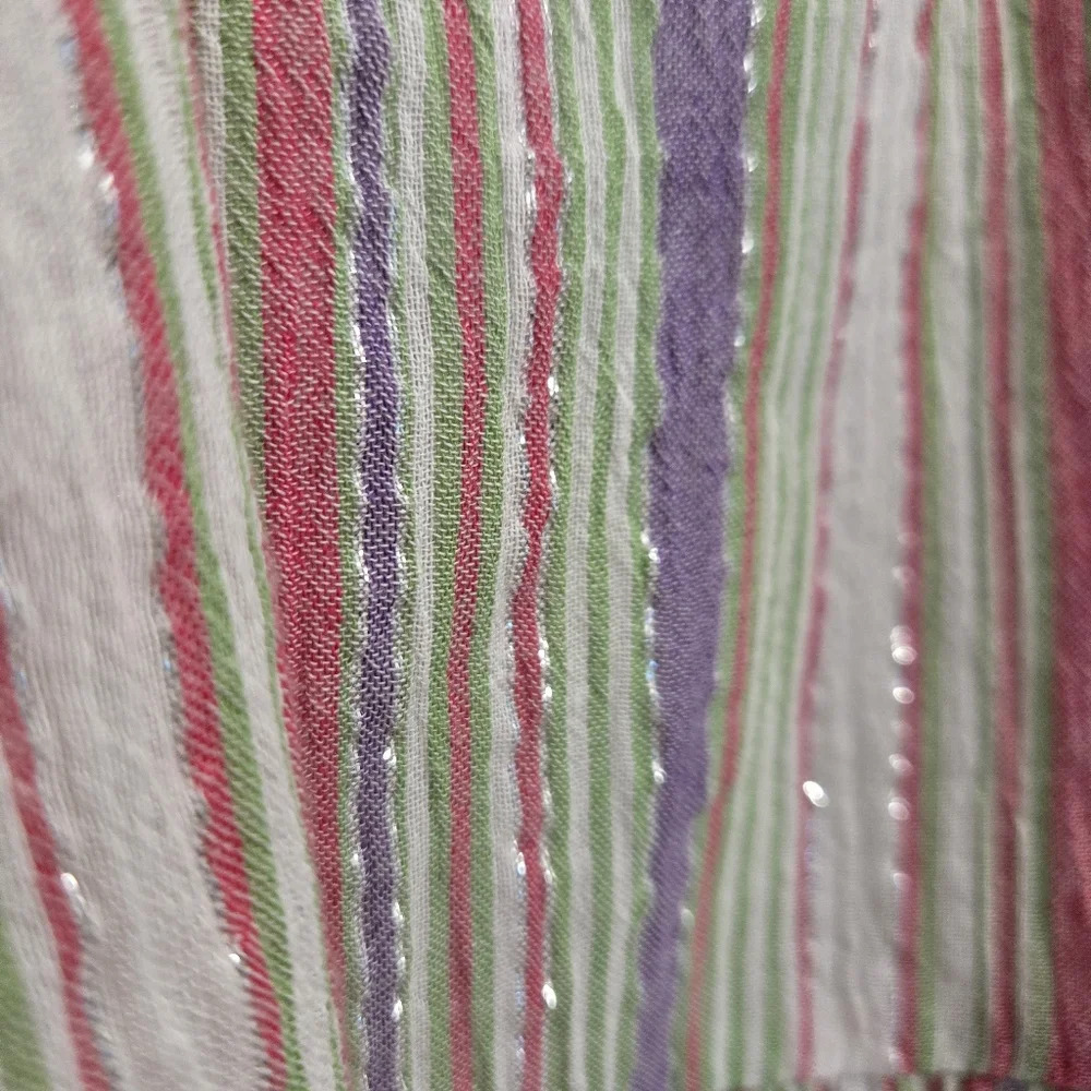 LINDA ANDERSON Summer Stripe Tiered Sun Dress size LARGE - Picture 7 of 10